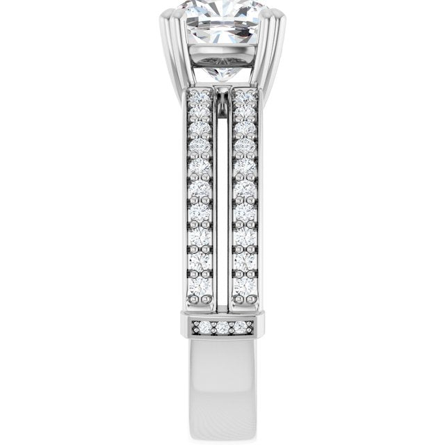 Cushion Accented Engagement Ring Mounting