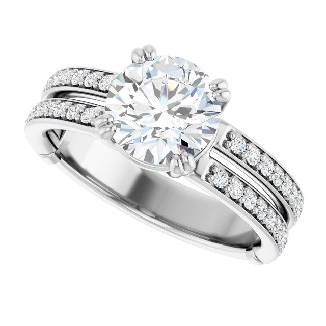 Round Accented Engagement Ring Mounting