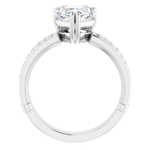 Heart Accented Engagement Ring Mounting