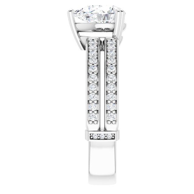 Pear Accented Engagement Ring Mounting