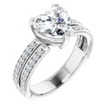 Heart Accented Engagement Ring Mounting
