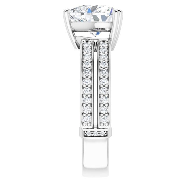 Heart Accented Engagement Ring Mounting
