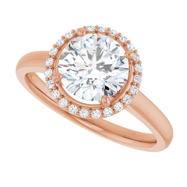 Round Halo-Style Engagement Ring Mounting