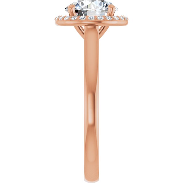 Round Halo-Style Engagement Ring Mounting
