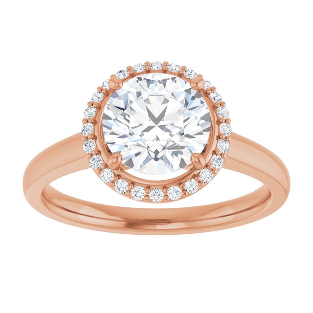 Round Halo-Style Engagement Ring Mounting
