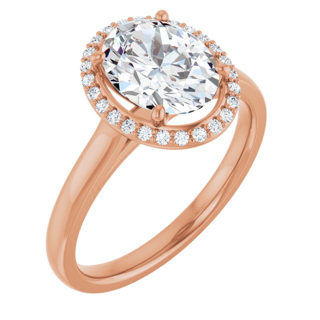 Oval Halo-Style Engagement Ring Mounting