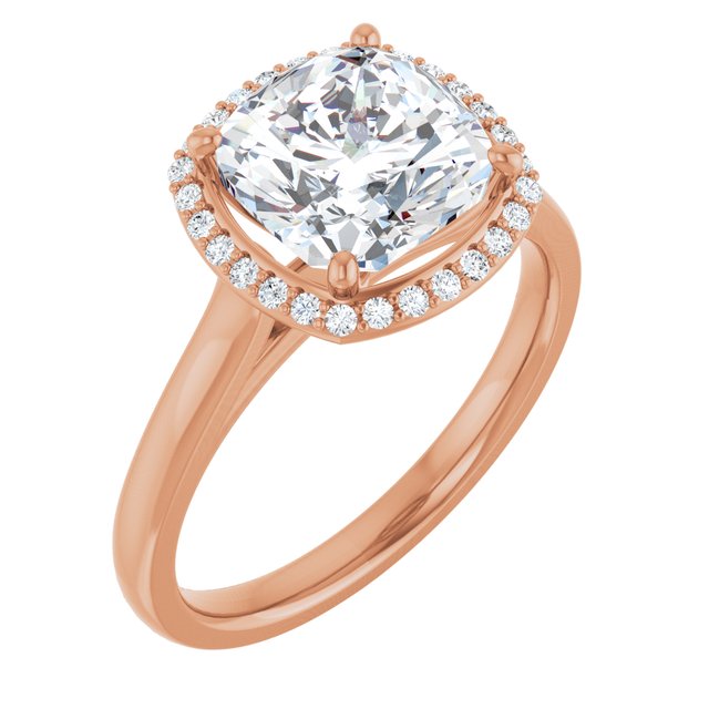 Cushion Halo-Style Engagement Ring Mounting