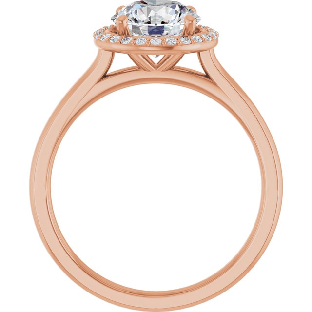 Round Halo-Style Engagement Ring Mounting