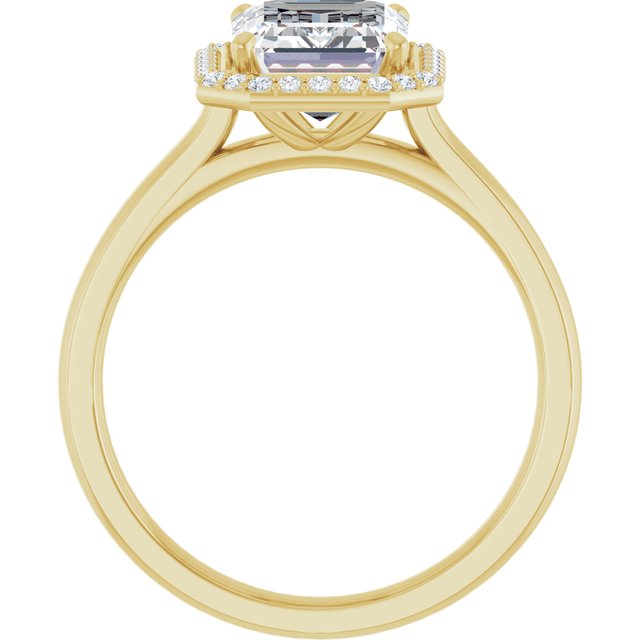 Emerald Halo-Style Engagement Ring Mounting