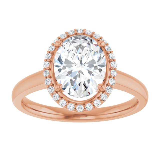 Oval Halo-Style Engagement Ring Mounting