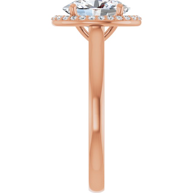 Oval Halo-Style Engagement Ring Mounting