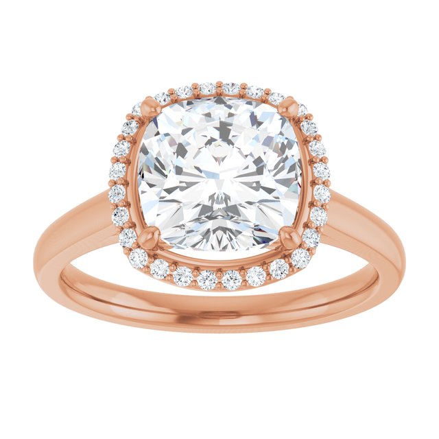 Cushion Halo-Style Engagement Ring Mounting
