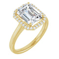 Emerald Halo-Style Engagement Ring Mounting