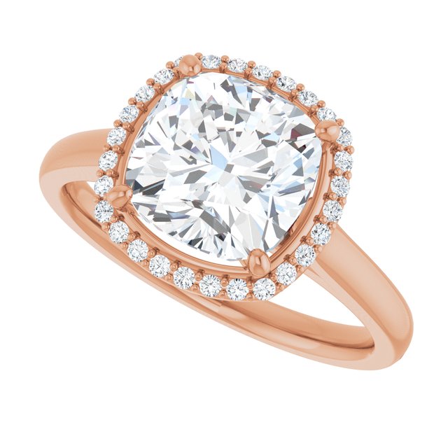 Cushion Halo-Style Engagement Ring Mounting