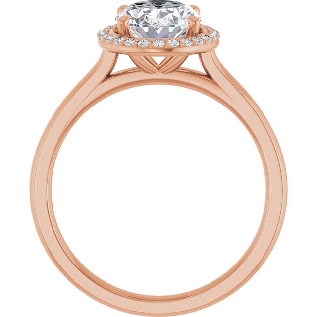 Oval Halo-Style Engagement Ring Mounting