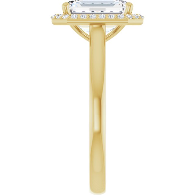 Emerald Halo-Style Engagement Ring Mounting
