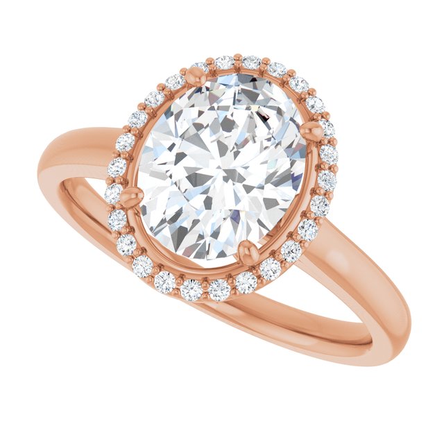 Oval Halo-Style Engagement Ring Mounting