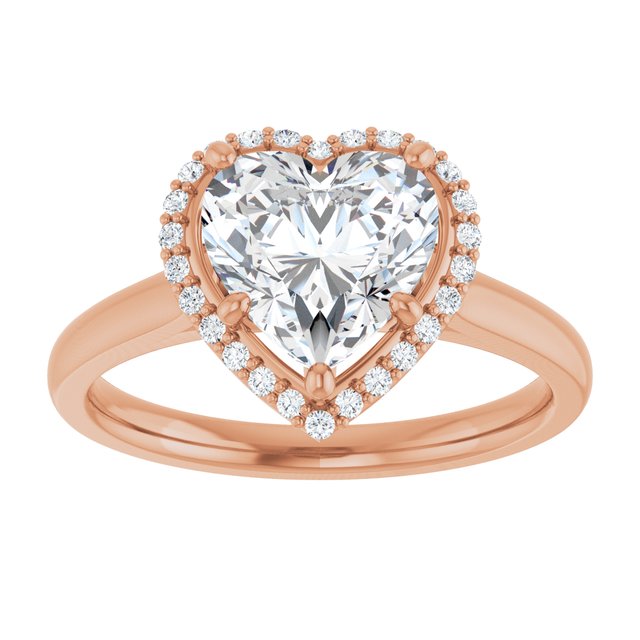 Heart Halo-Style Engagement Ring Mounting