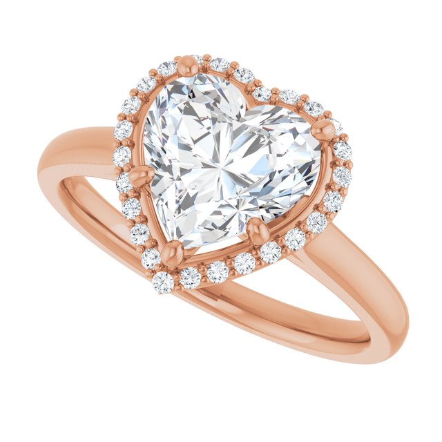 Heart Halo-Style Engagement Ring Mounting