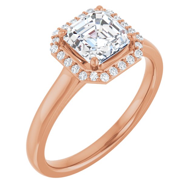 Asscher Halo-Style Engagement Ring Mounting