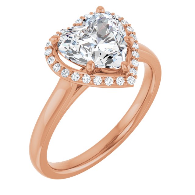 Heart Halo-Style Engagement Ring Mounting