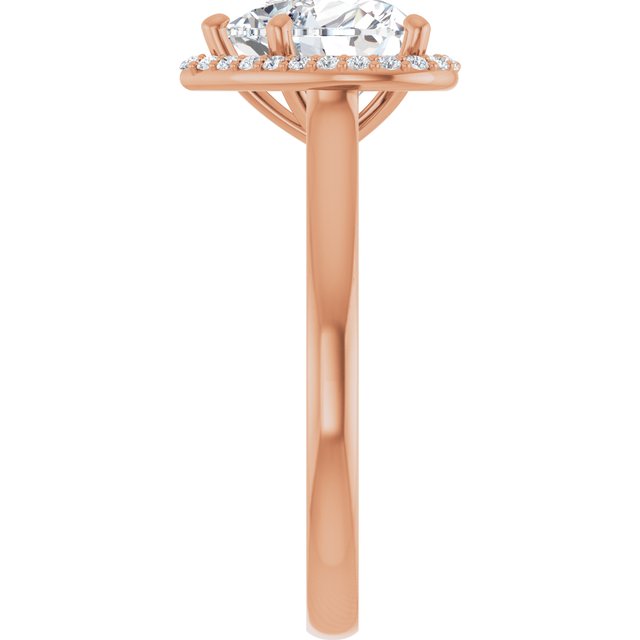 Heart Halo-Style Engagement Ring Mounting