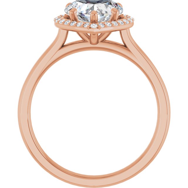 Heart Halo-Style Engagement Ring Mounting