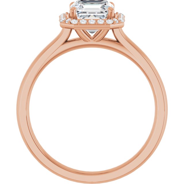 Asscher Halo-Style Engagement Ring Mounting