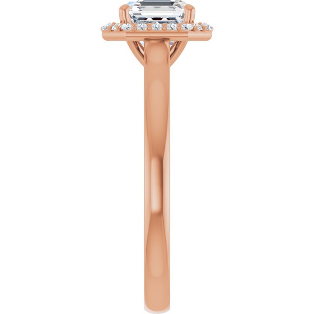 Asscher Halo-Style Engagement Ring Mounting