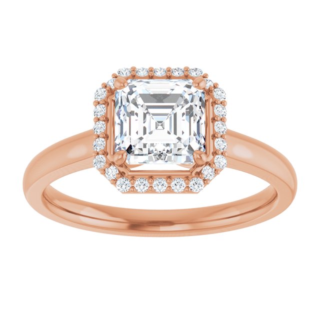 Asscher Halo-Style Engagement Ring Mounting