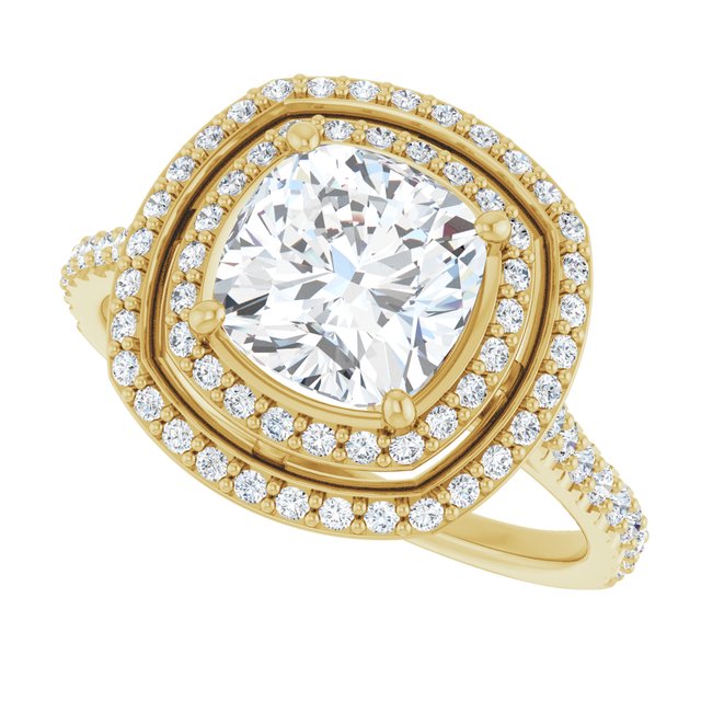 Cushion Double Halo-Style Engagement Ring Mounting