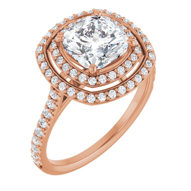 Cushion Double Halo-Style Engagement Ring Mounting