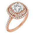 Cushion Double Halo-Style Engagement Ring Mounting
