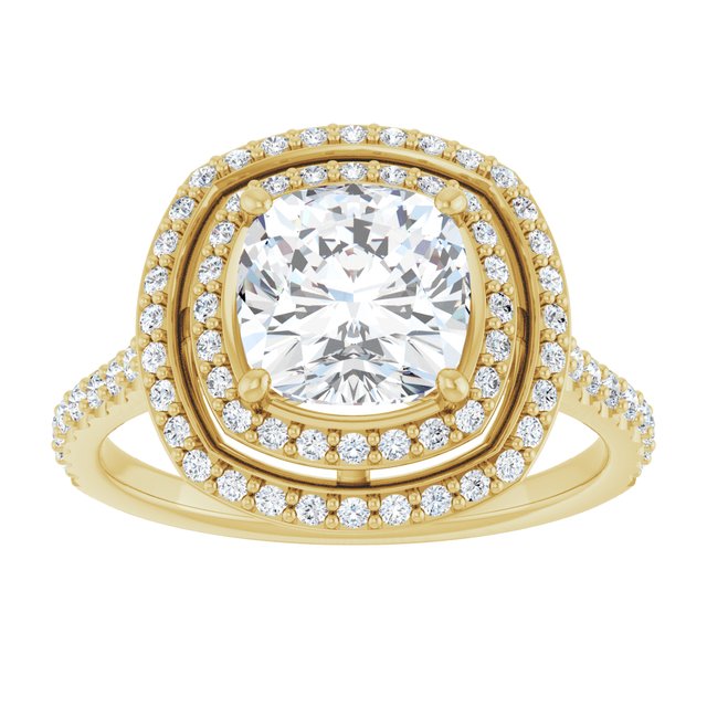 Cushion Double Halo-Style Engagement Ring Mounting