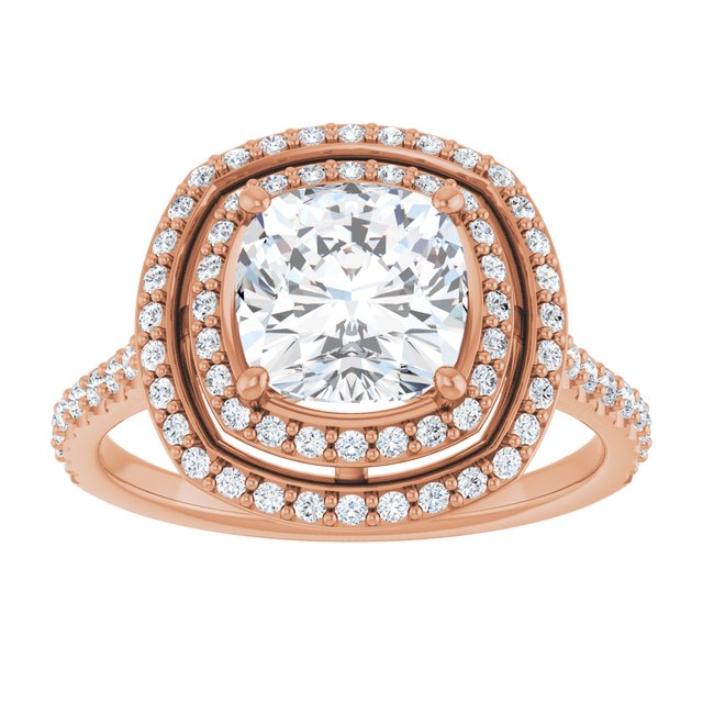 Cushion Double Halo-Style Engagement Ring Mounting