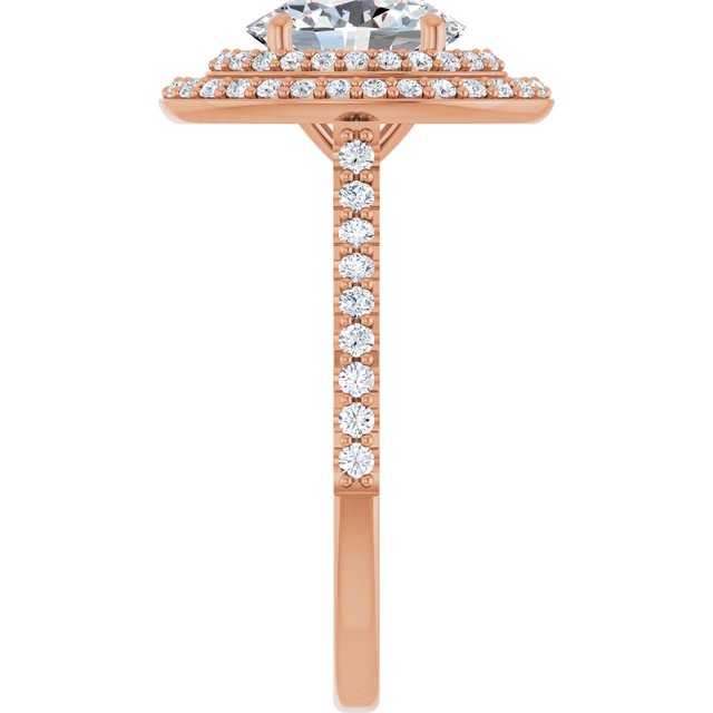 Oval Double Halo-Style Engagement Ring Mounting