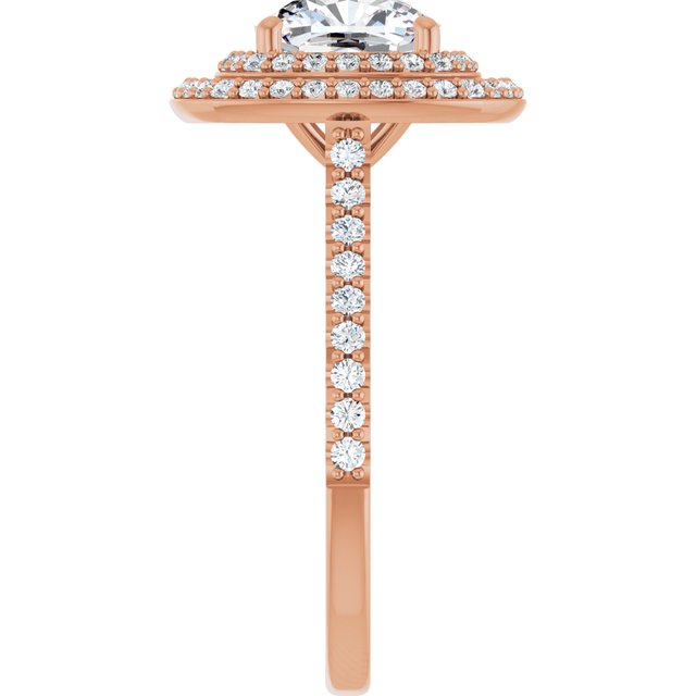 Cushion Double Halo-Style Engagement Ring Mounting