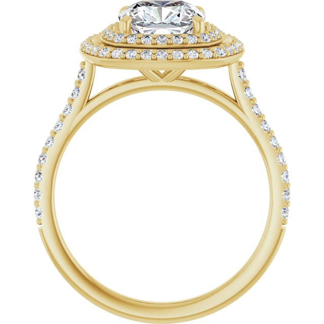 Cushion Double Halo-Style Engagement Ring Mounting