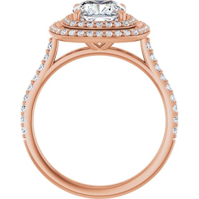 Cushion Double Halo-Style Engagement Ring Mounting