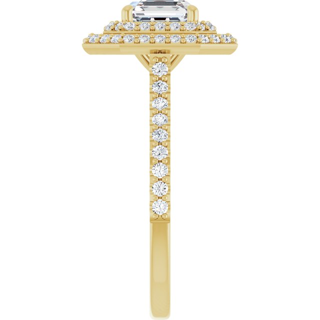 Asscher Double Halo-Style Engagement Ring Mounting