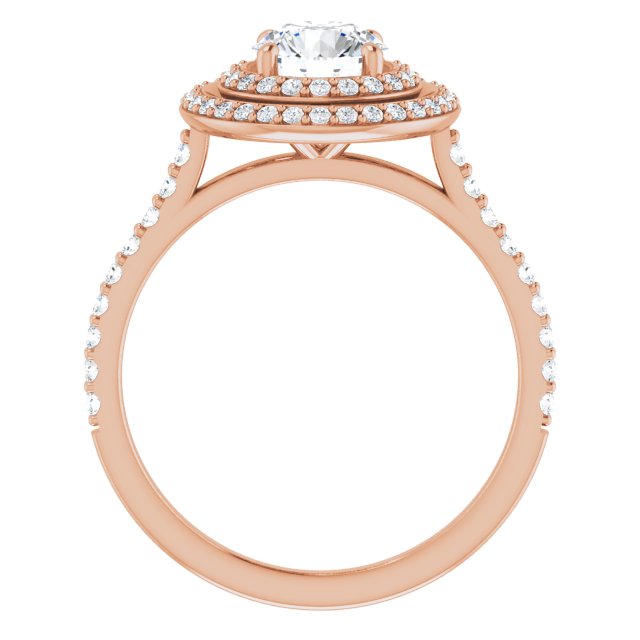 Round Double Halo-Style Engagement Ring Mounting