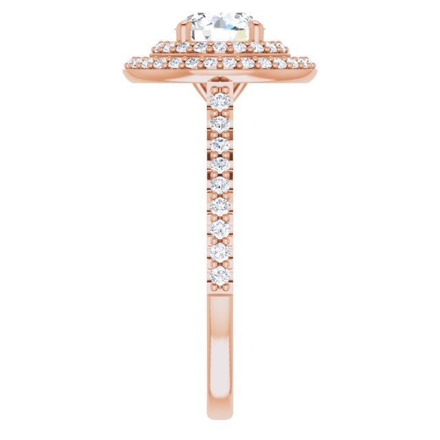 Round Double Halo-Style Engagement Ring Mounting