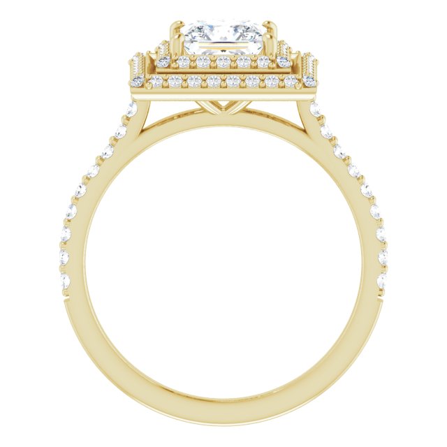 Square Double Halo-Style Engagement Ring Mounting