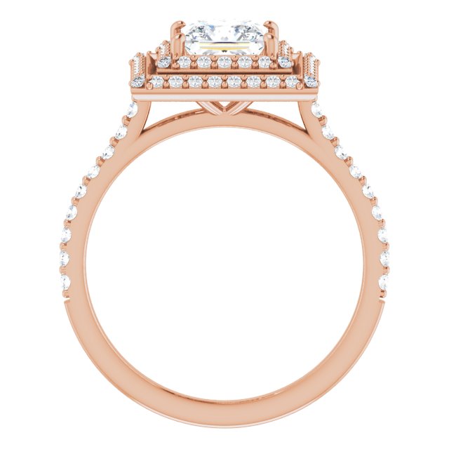 Square Double Halo-Style Engagement Ring Mounting
