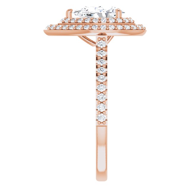 Pear Double Halo-Style Engagement Ring Mounting