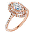 Marquise Double Halo-Style Engagement Ring Mounting