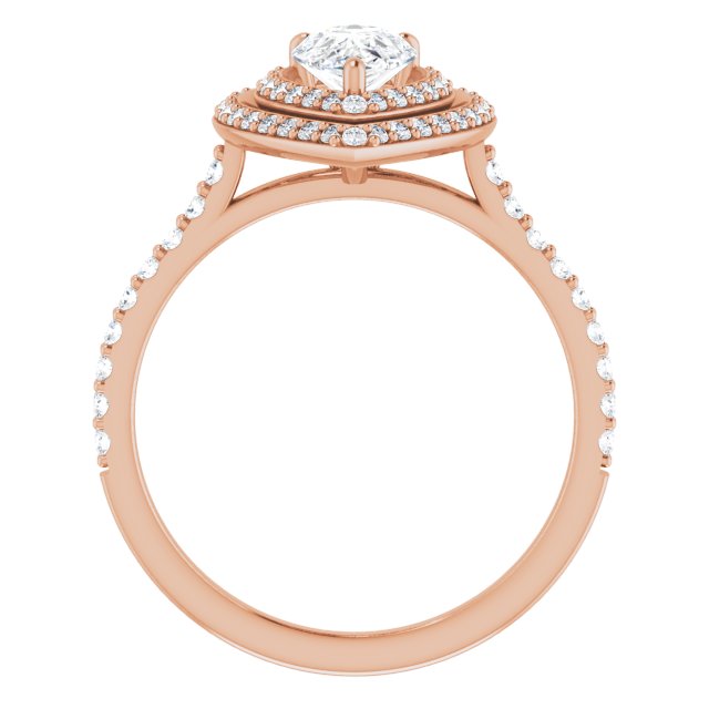 Pear Double Halo-Style Engagement Ring Mounting