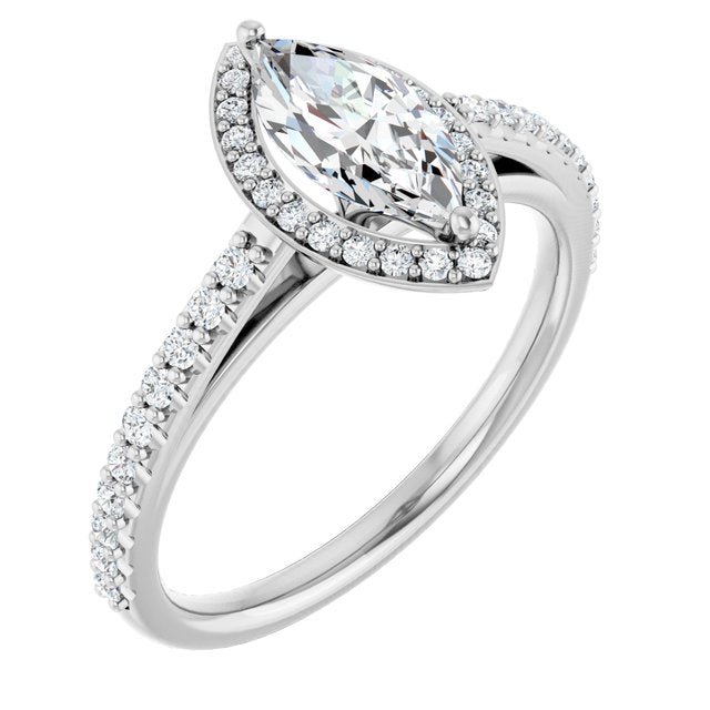 Halo-Style Engagement Ring Mounting