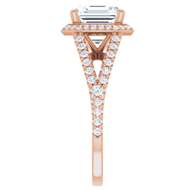 Asscher Engagement Ring Mounting