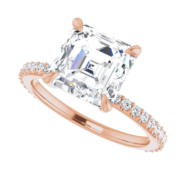 Asscher Engagement Ring Mounting